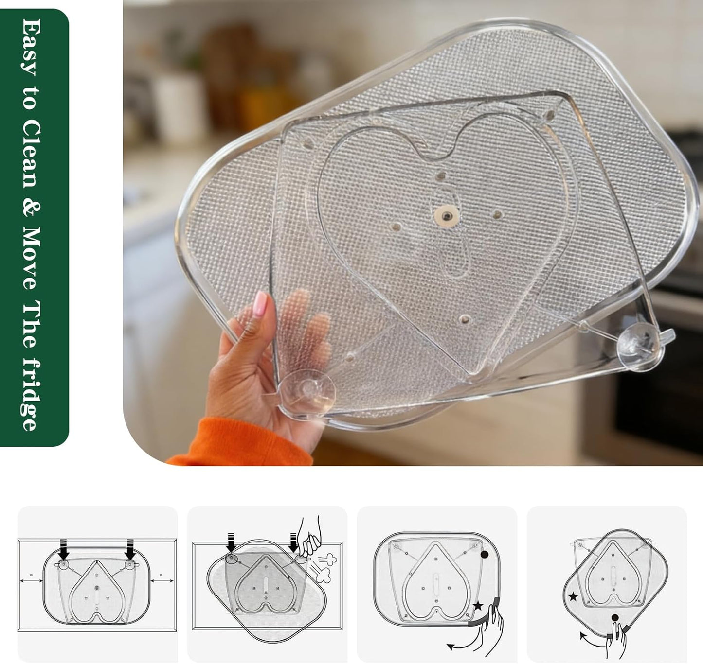 2-Pack Fridge Organizers and Storage,360° Refrigerator Lazy Susan for Fruits/Spices, Pantry Lazy Susan Kitchen Rotating Tray