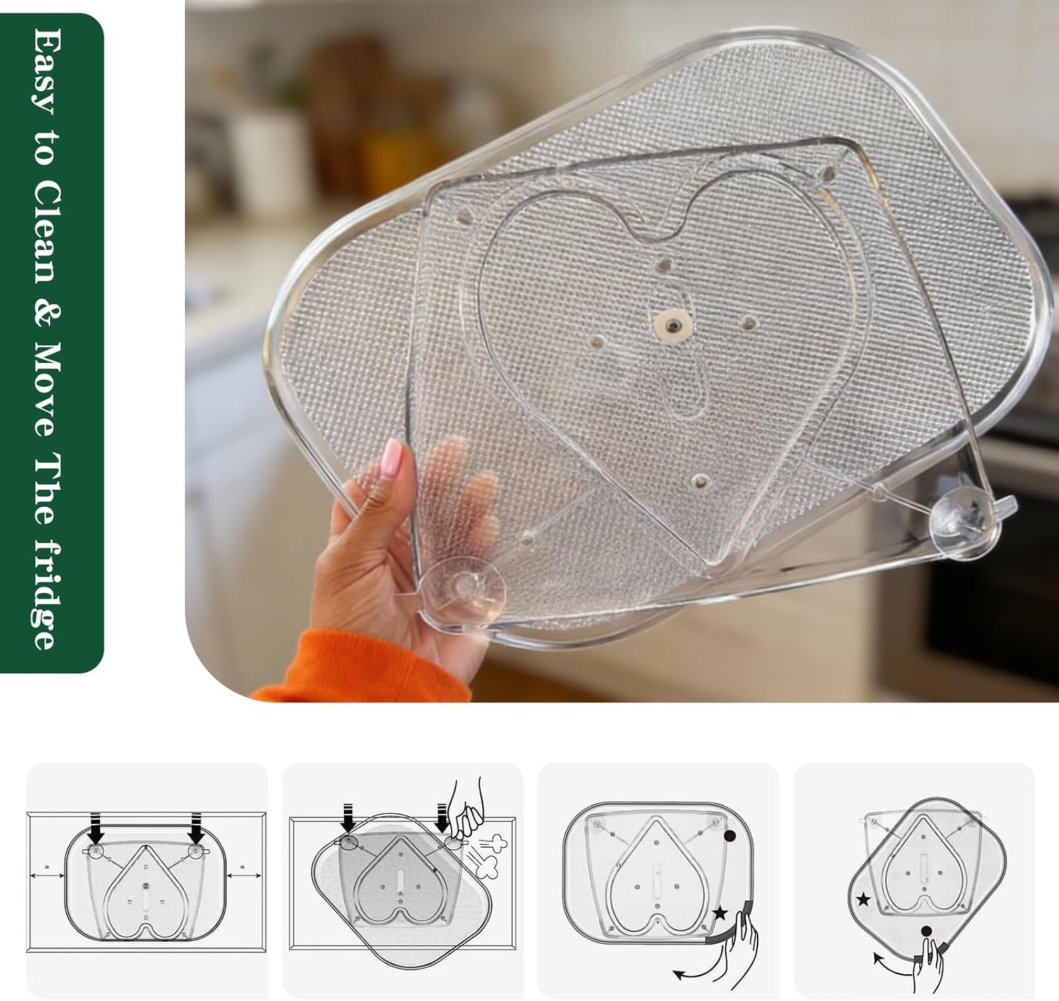 2-Pack Fridge Organizers and Storage,360° Refrigerator Lazy Susan for Fruits/Spices, Pantry Lazy Susan Kitchen Rotating Tray
